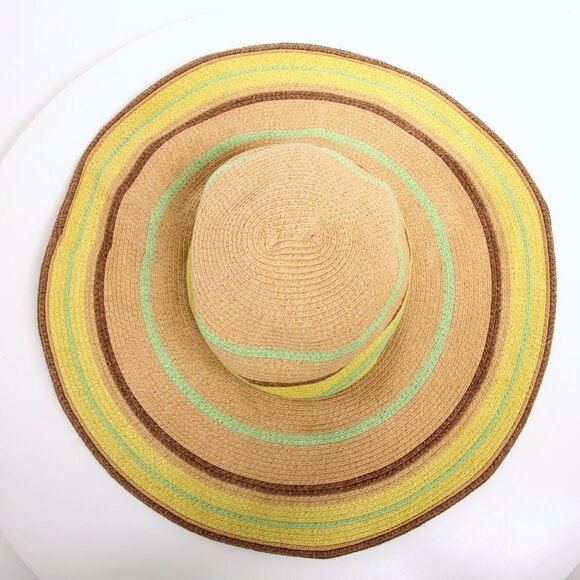 Amiani Stripes Floppy Straw Sun‎ Hat Multicolor Women One Size main image 4